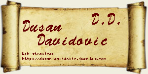 Dušan Davidović vizit kartica